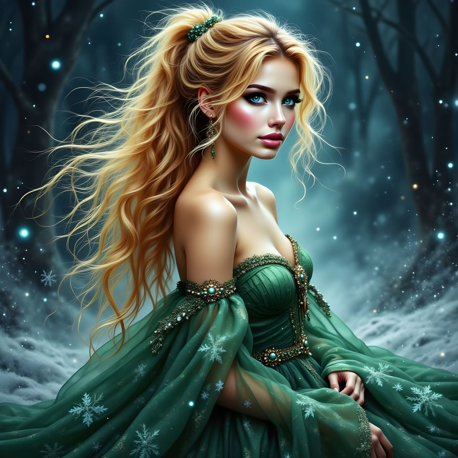 Norse Goddess of Beauty in Frosty Ethereal Portrait