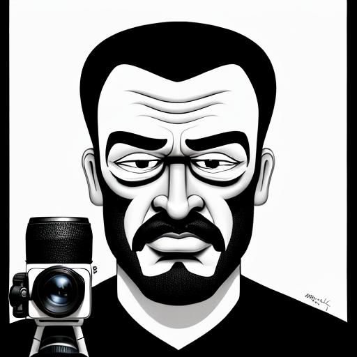 Photographer Caricature with Telephoto Lens in Tom Richmond ...