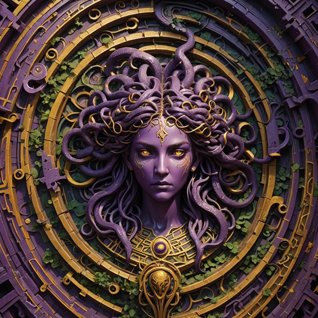 Medusa in a Maze: Dark Fantasy Concept Art
