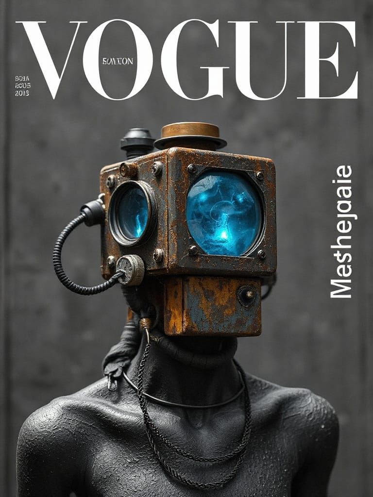 Surreal Future Vogue Cover in Rusty, Textured Fine Art