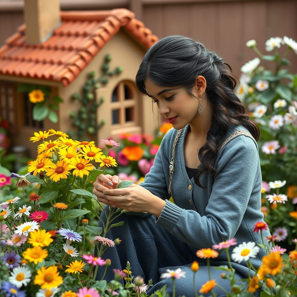 Woman Builds Colorful Fantasy Garden