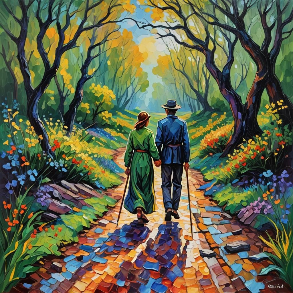 Valley of Shadow of Death: Expressionist Oil Painting