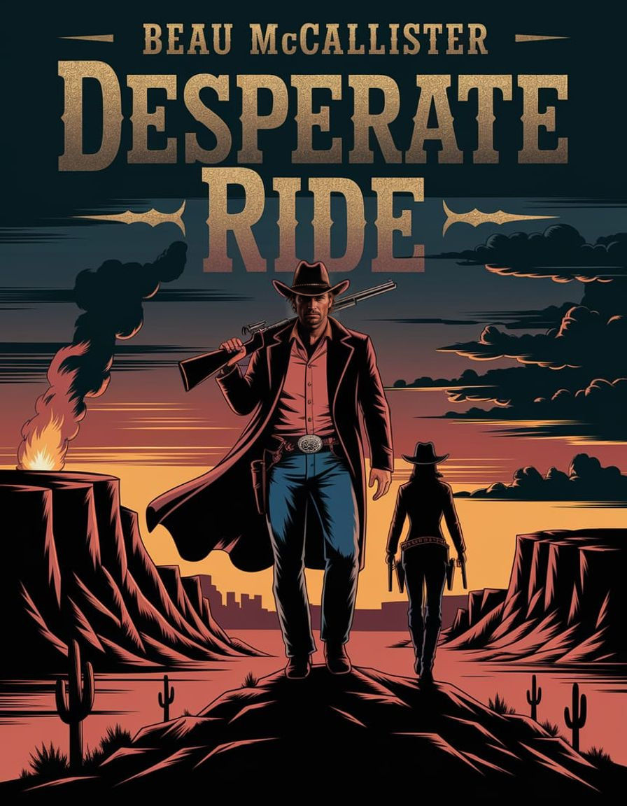 Rugged Cowboy Faces Desolate Western Horizon in Cinematic Bo...