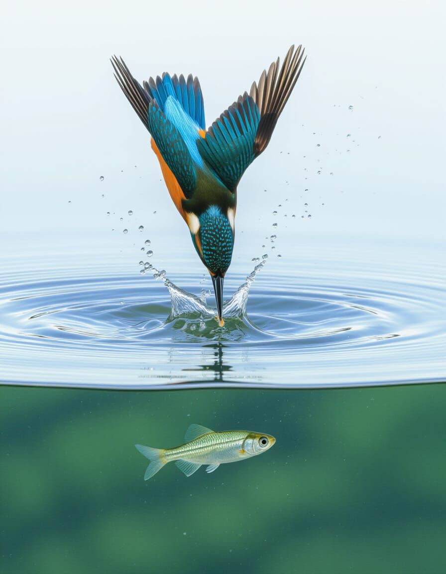Kingfisher's Dive: Stunning Nature Photography