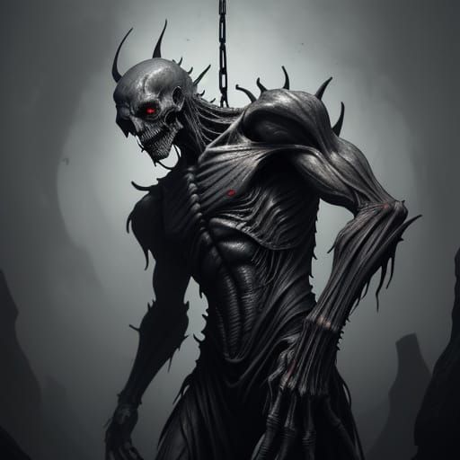 Dark, Twisted Humanoid Figure Emerges from the Shadows