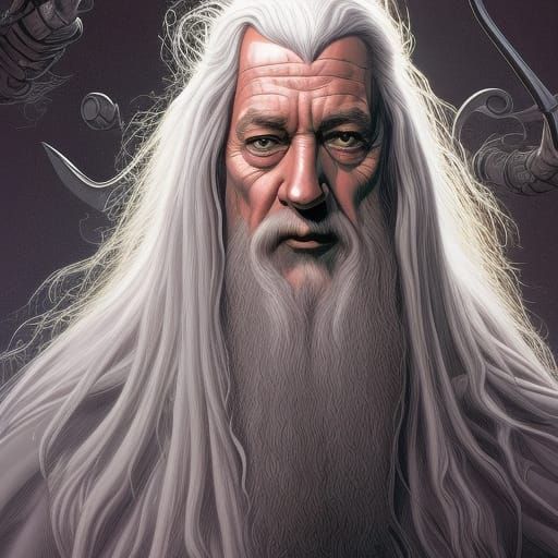 Gandalf in Comic Book Style Art