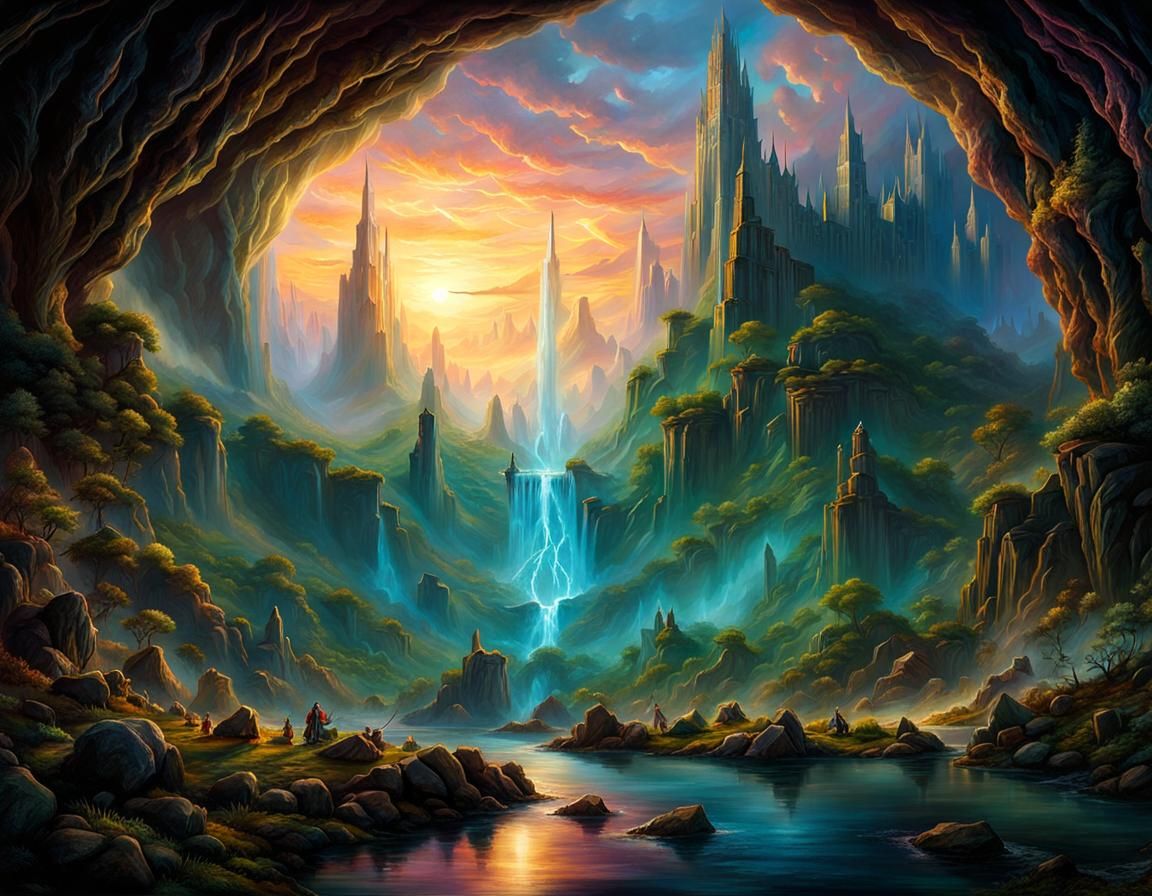 Epic Nargothrond Underground Cavern in Lord of the Rings Sty...