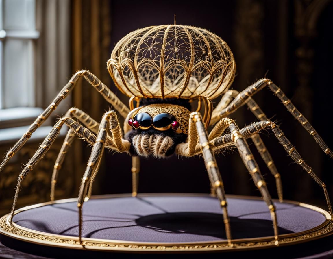 Lace Spider Queen Spins Golden Web