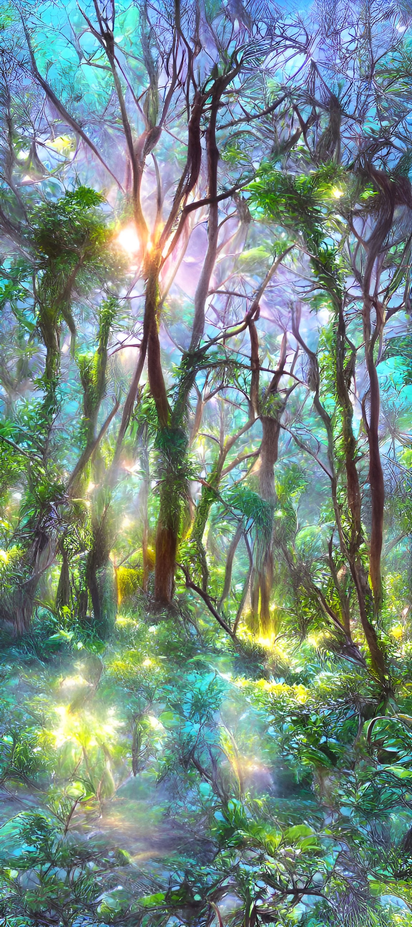 Enchanted Elven Forest in Digital Art Style
