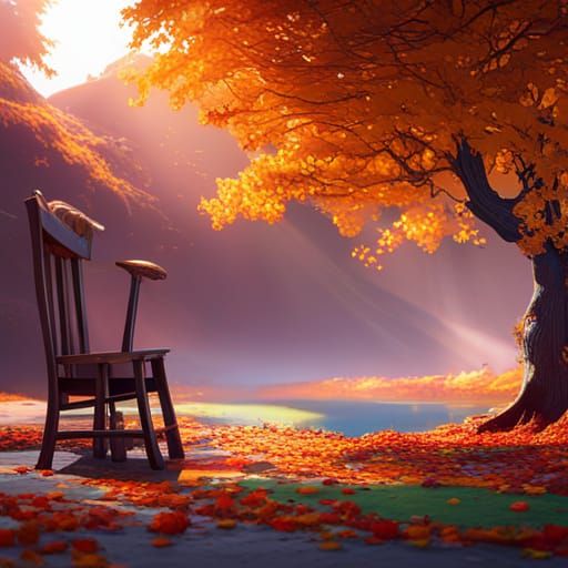 Colorful Autumn Scene in 3D Digital Art