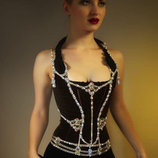 Steampunk Goddess in Luminous Glass Corset