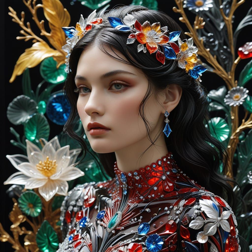 Lalique-Inspired Crystal Art in Luxurious Colors