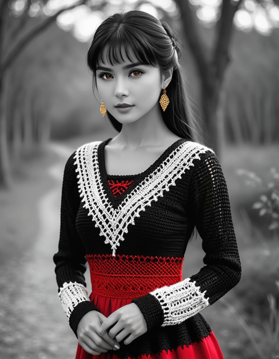 Charming Nordic Woman Portrait in Black and White