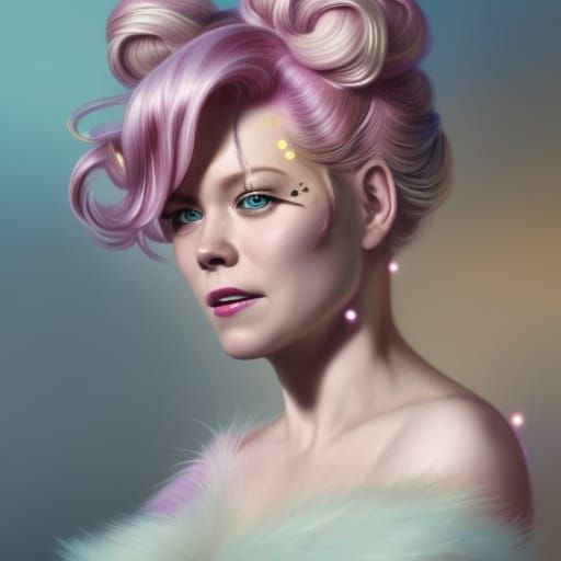 Effie Trinket Portrait with Glittery Skin