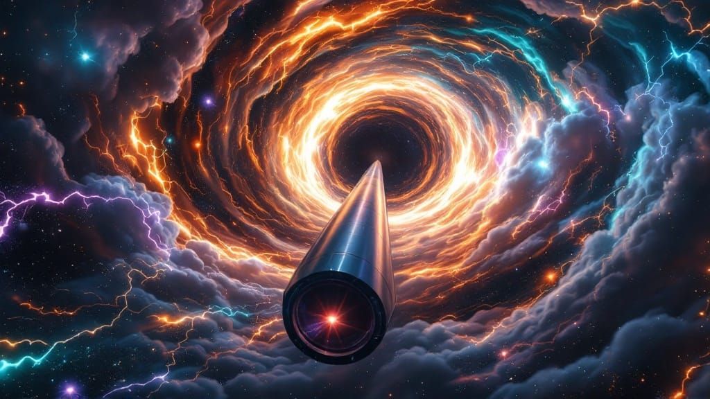 Interstellar Odyssey in Cyberpunk Aesthetic