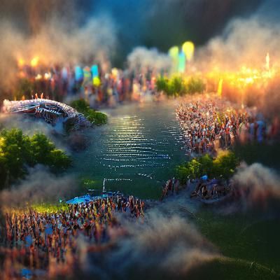 Summer Music Festival in Central Park: Hyperrealistic 3D Art