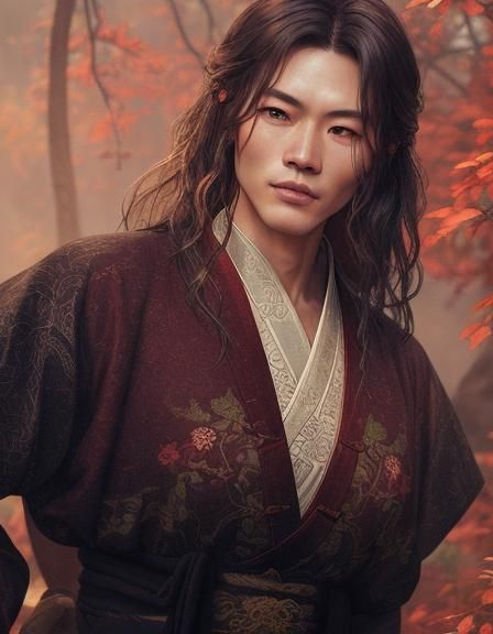 Young Cultivator in Mountain Scene, Chinese Brush Painting