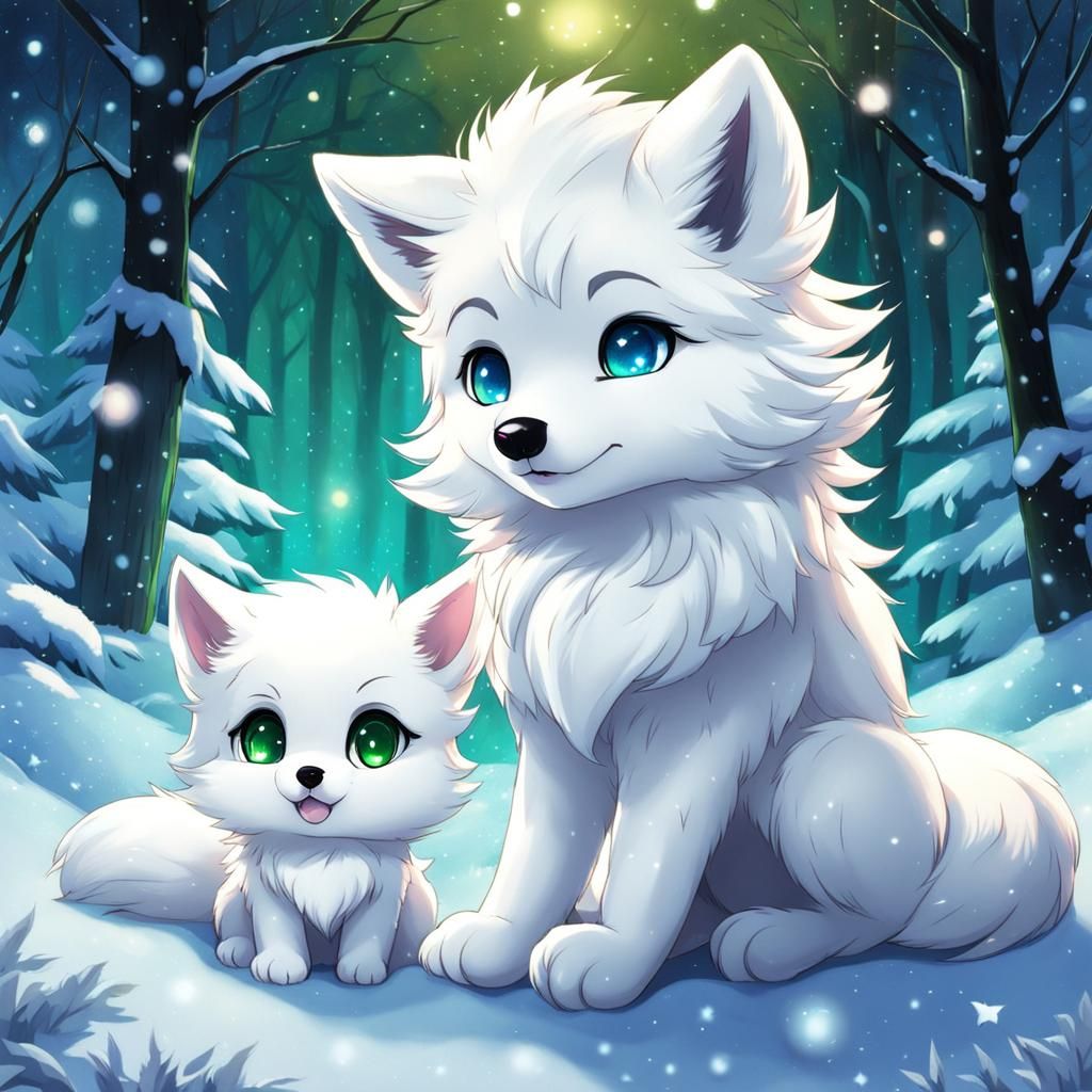 Wolfie and Artic Fox
