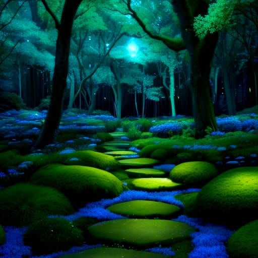 Ethereal Moss Pathway to Pure Light