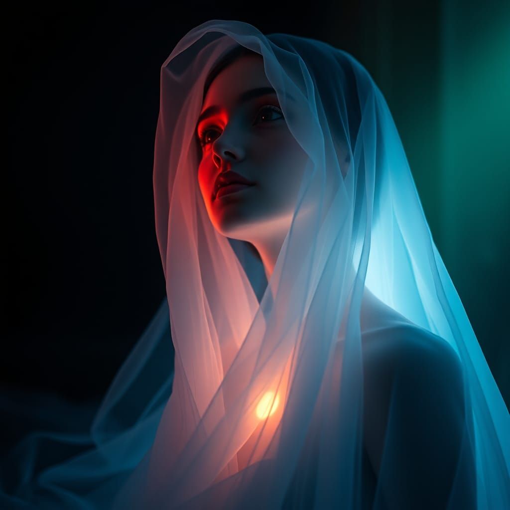 Ethereal Ghostly Figure in Digital Art Portrait