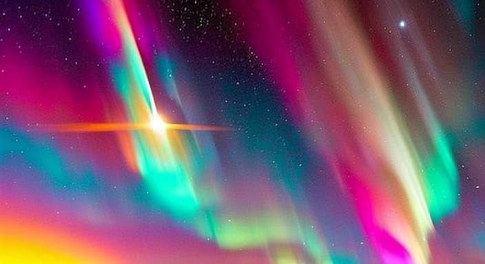 Astral Starscape with Planets and Aurora Borealis