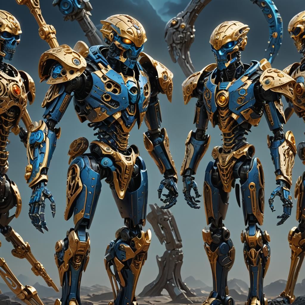 Bionicle Warrior with Electrum Inlays: Fantasy Concept Art