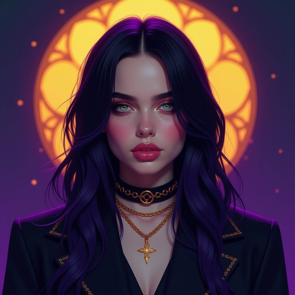 Billie Eilish Dark Fantasy Concept Art
