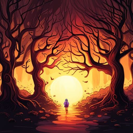 Fairycore Ghost in Autumn Bog: Comic Book Art