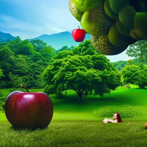 Eve and the Serpent in Eden: Hyperrealistic