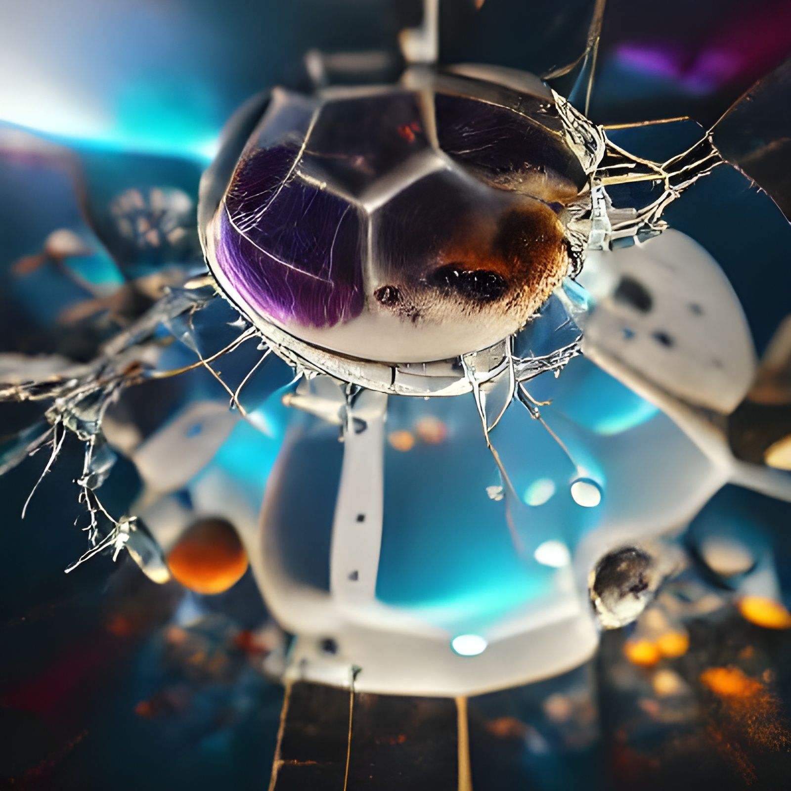 Habitable Space Station in Deep Space Nebula