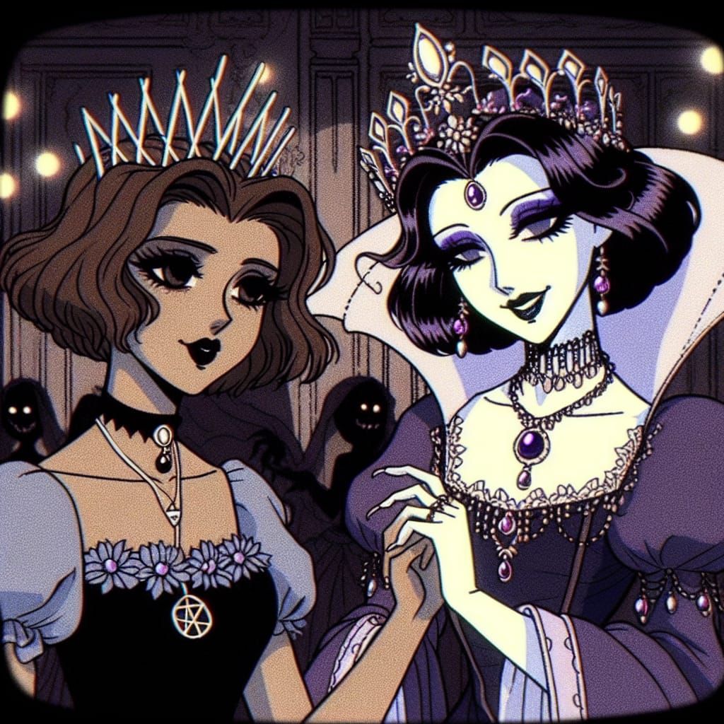 Vintage Cartoon Queens in a Forgotten Ballroom