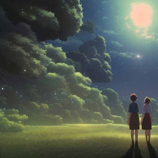 Anime Key Visual in Studio Ghibli Style