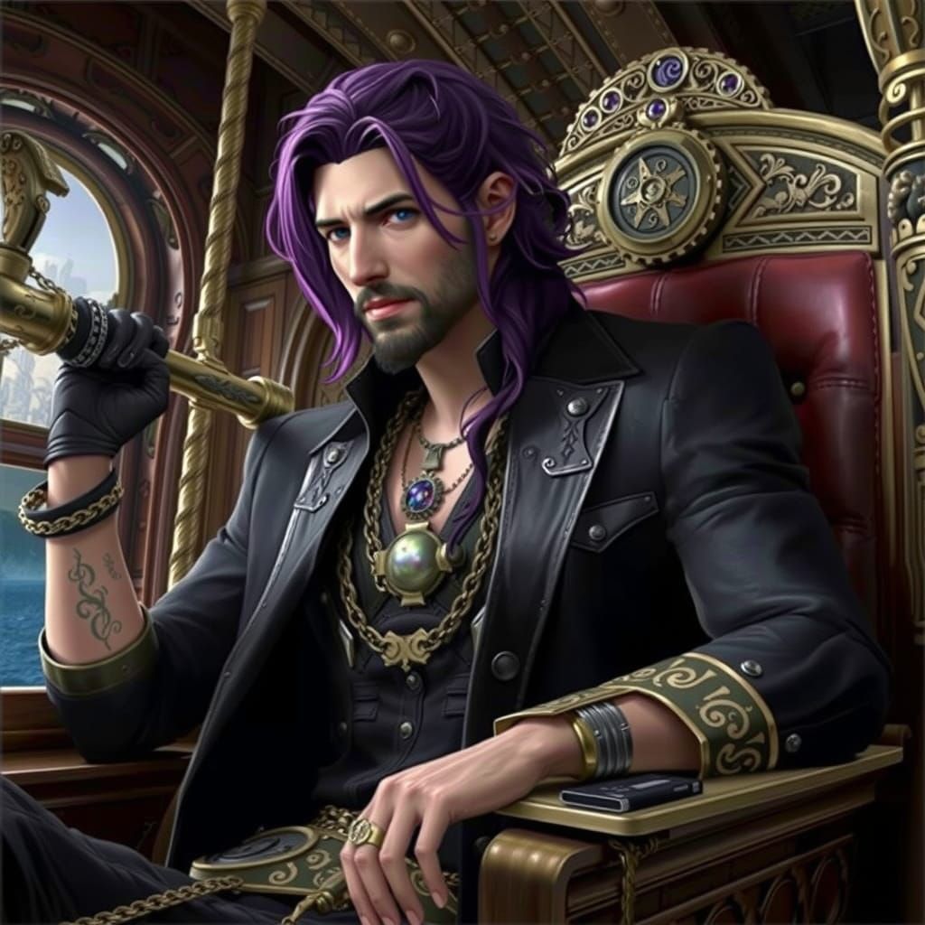 Steampunk Pirate God in Ornate Brass Armor