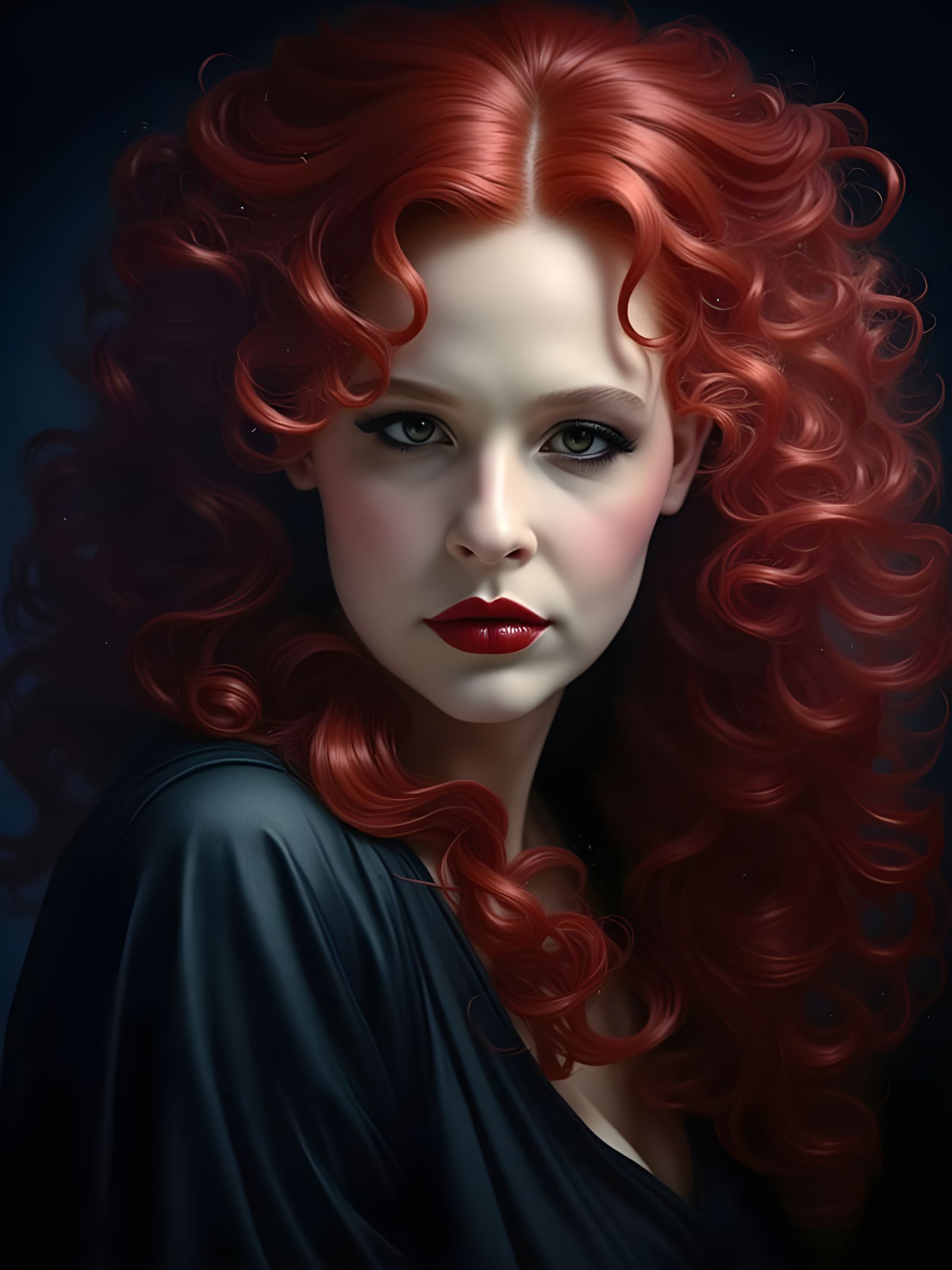 Ethereal Vampiress in Cyberpunk Attire