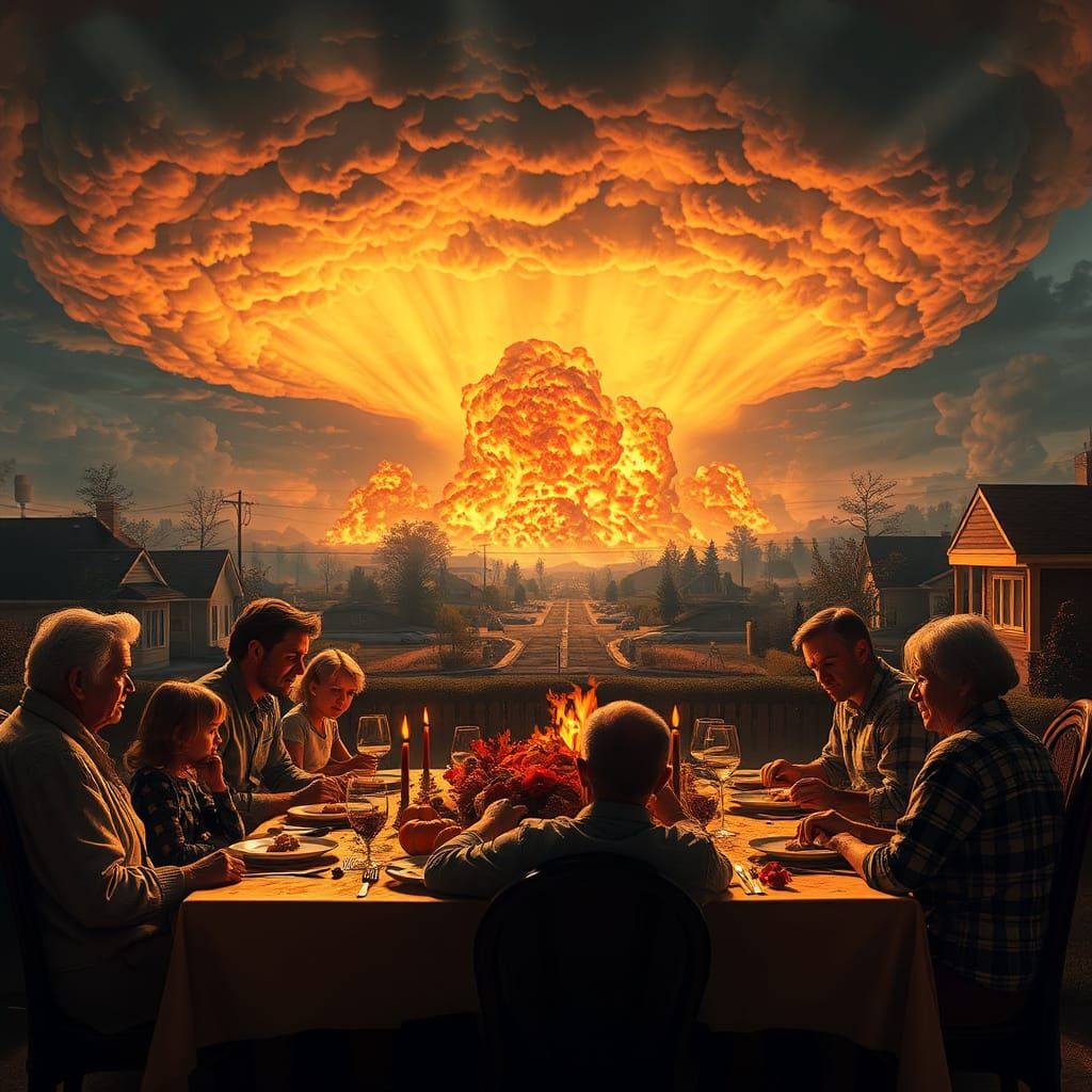 Dystopian Thanksgiving: A Rockwell-esque Apocalypse