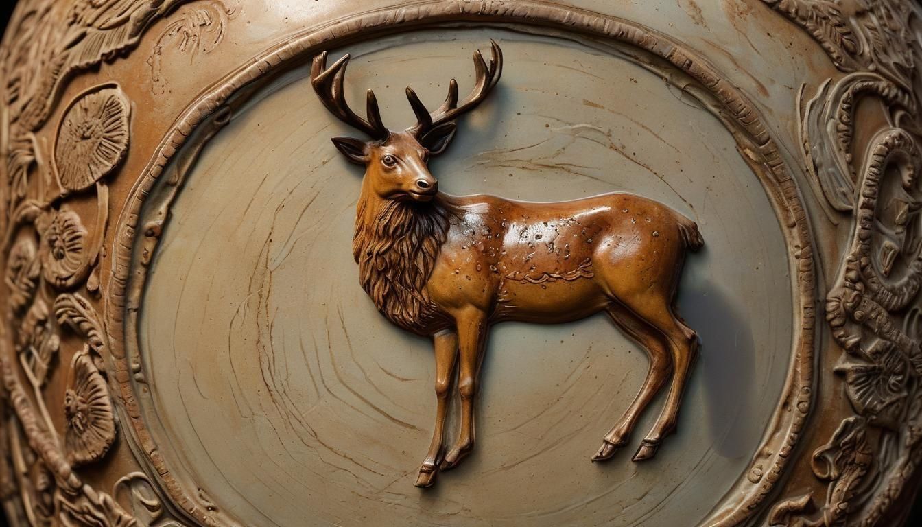 Marlik Style Stag Vessel in Burnished Earthenware