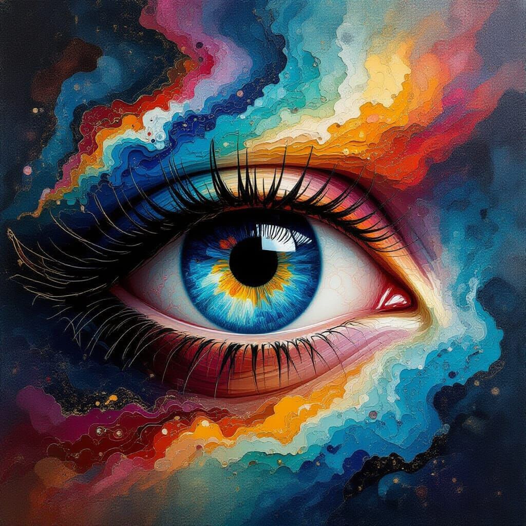 Ethereal Eye in Cosmic Data Flow