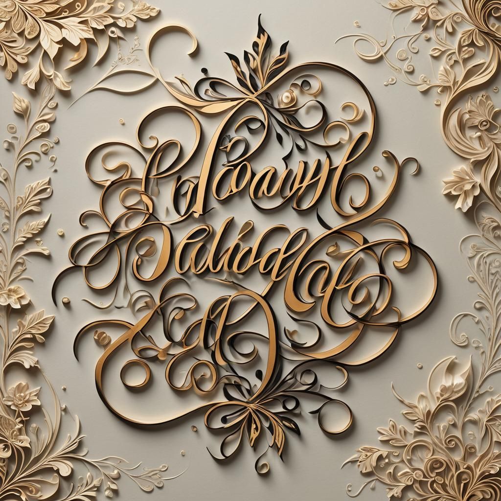 Elegant Calligraphy with Decorative Floral Background