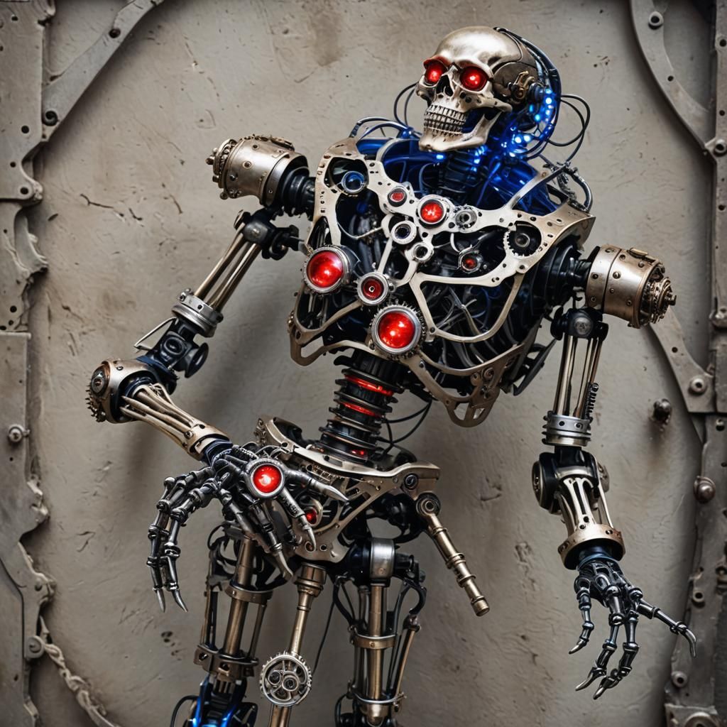 Steampunk Robotic Skeleton with LED Lights