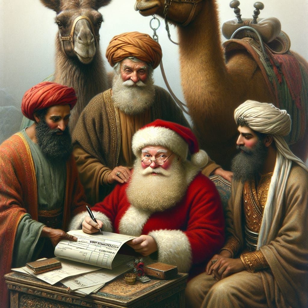 Santa and Three Wise Men File Accident Report
