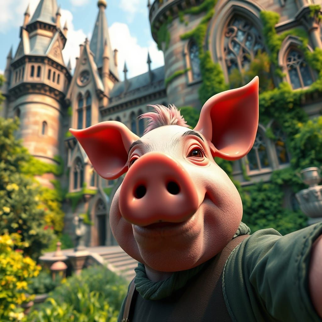 John Pork Selfie at Mystical Castle