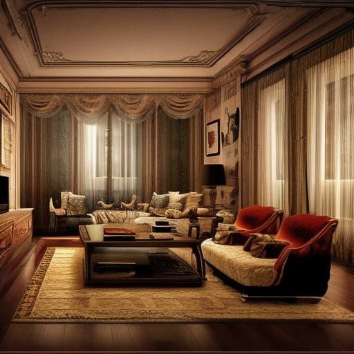 Horror movie themed living room