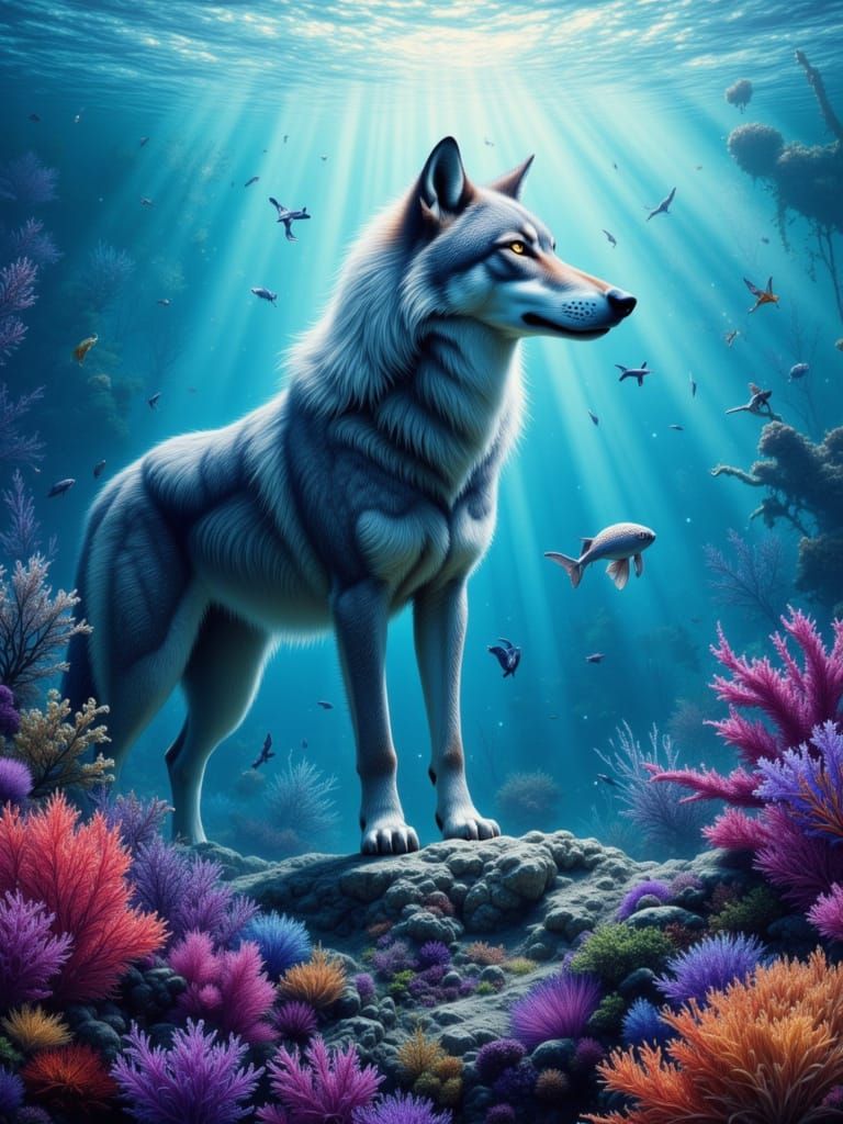 A majestic wolf with Flux
