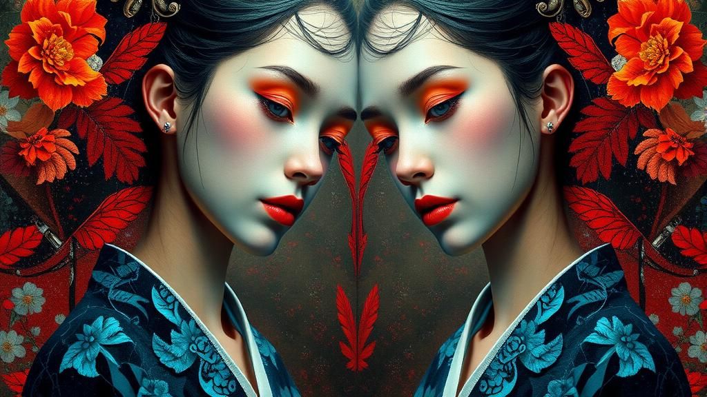 Surreal Symmetrical Portrait in Fantasy Style