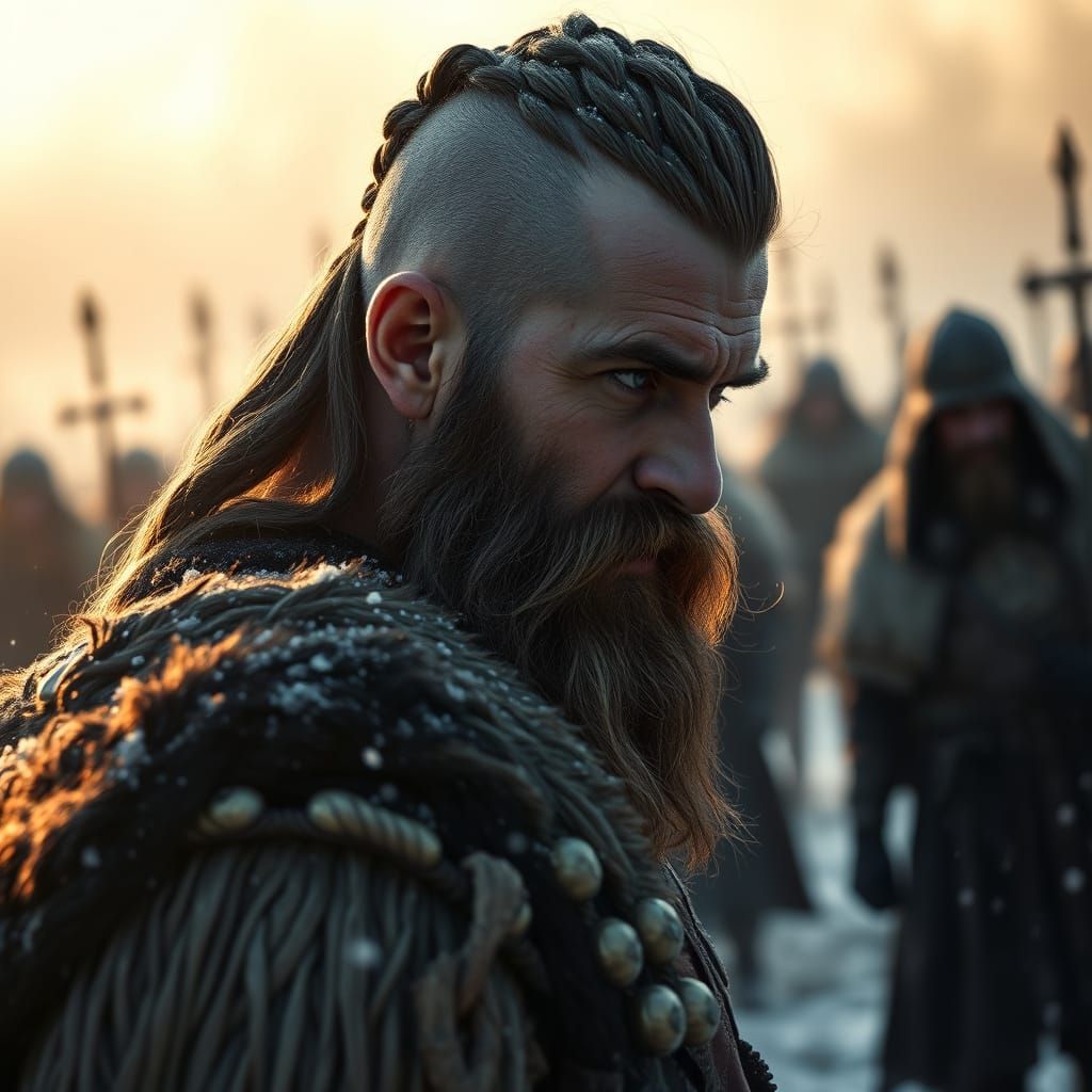 Majestic Viking God Hodr in Winter's Grip