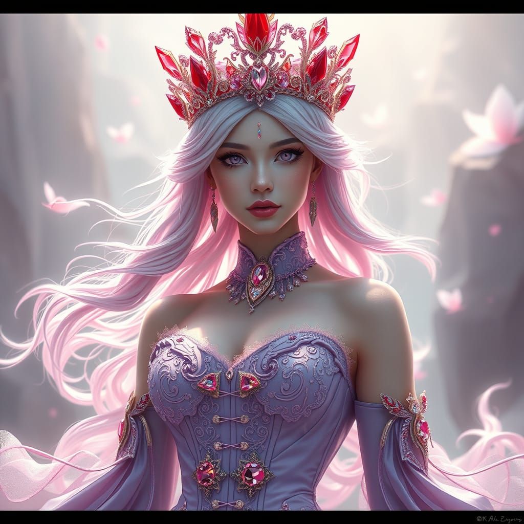 Crystal Guardian in Lavender Corset, Pink Hair, and Scarlet ...