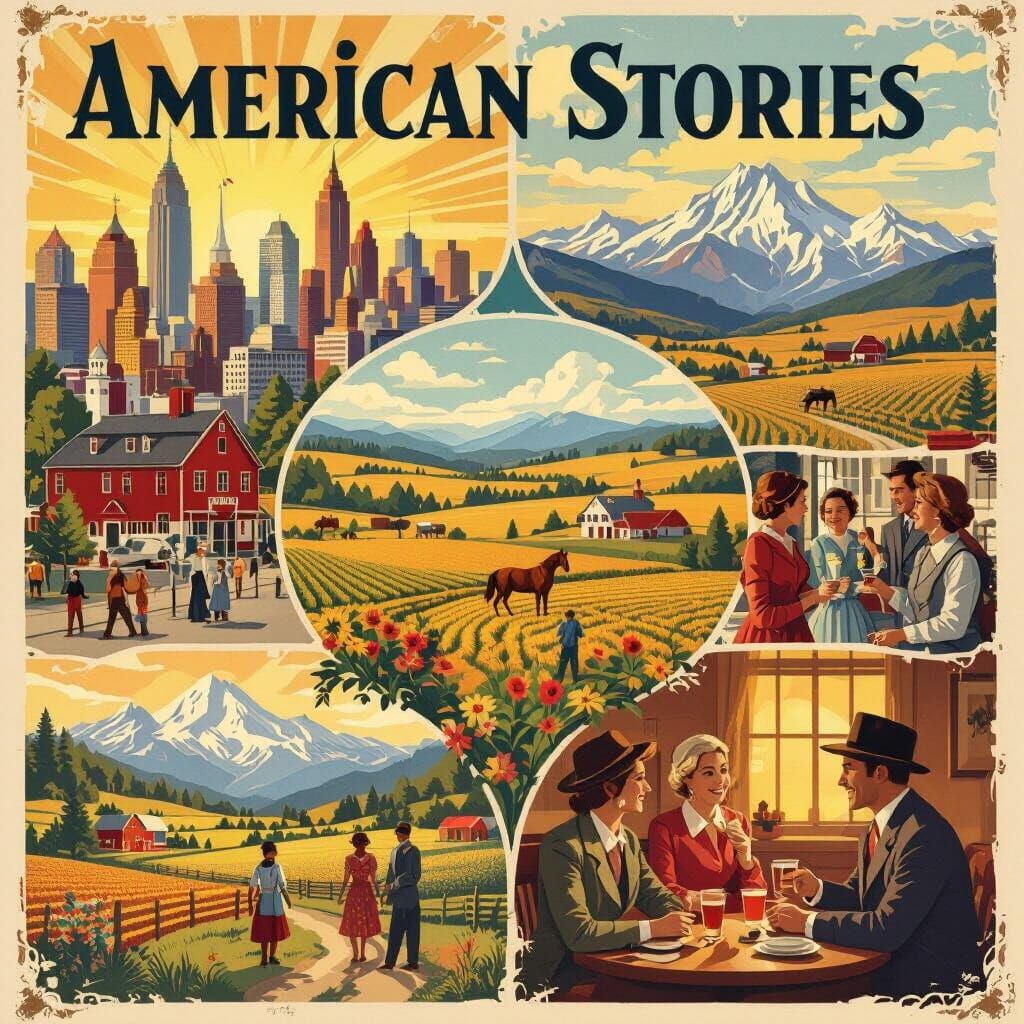 American Stories Folk Art Illustration