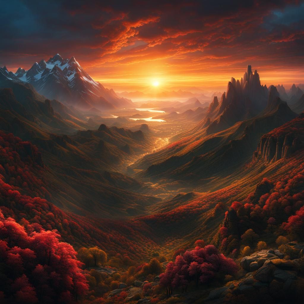 Epic Sunrise: Dramatic Digital Matte Painting