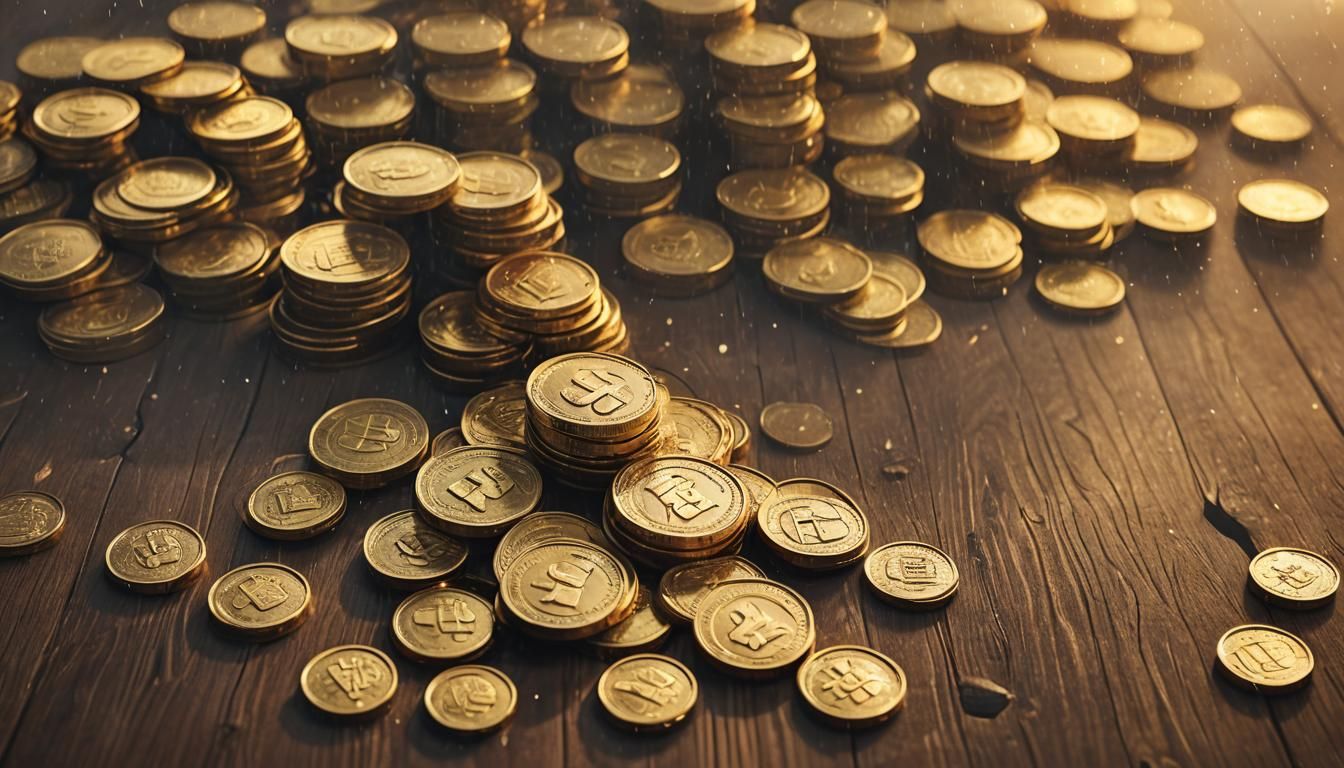 Luminous Gold Coins in Hyper-Realistic Detail
