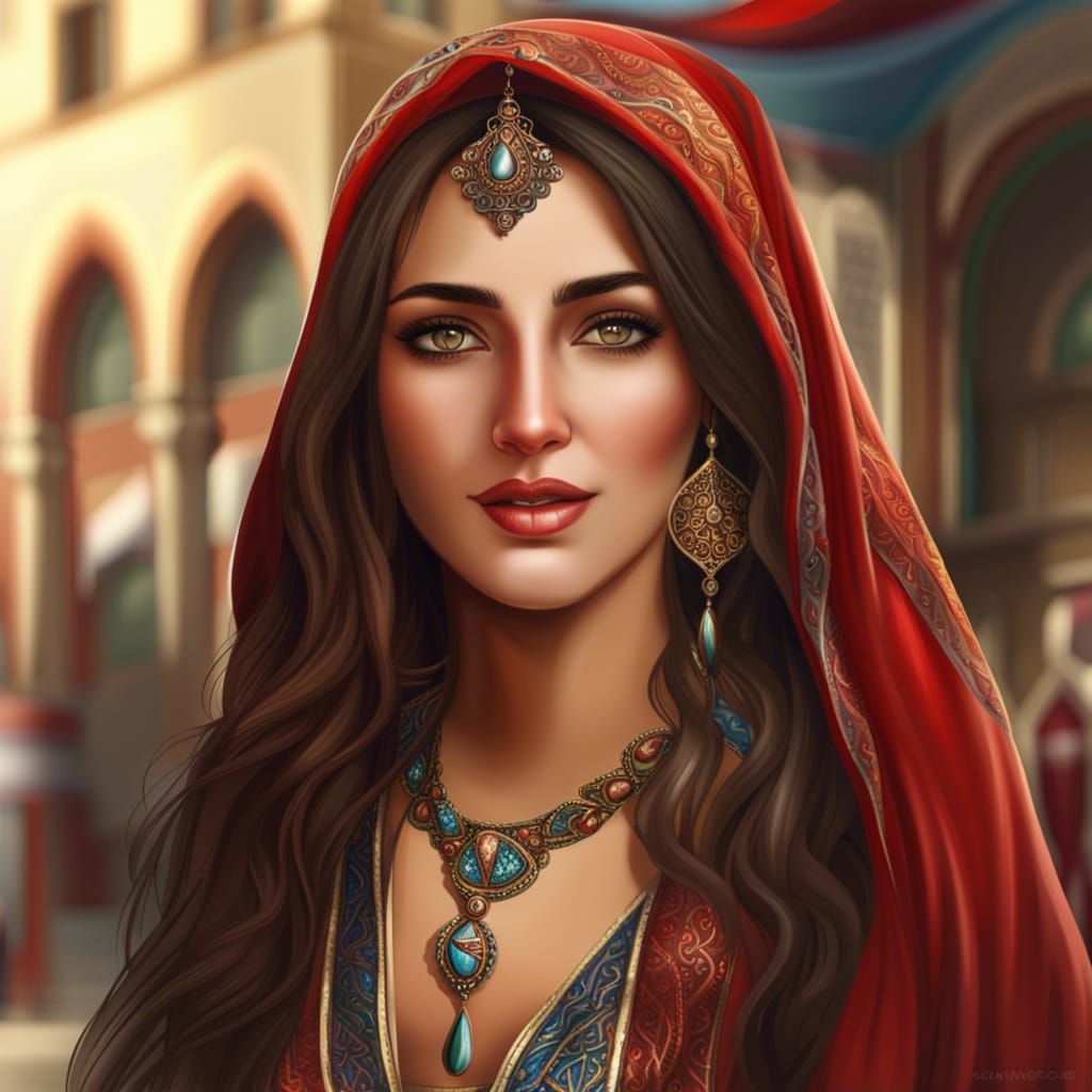 Realistic Portrait of a Beautiful Turkish Woman